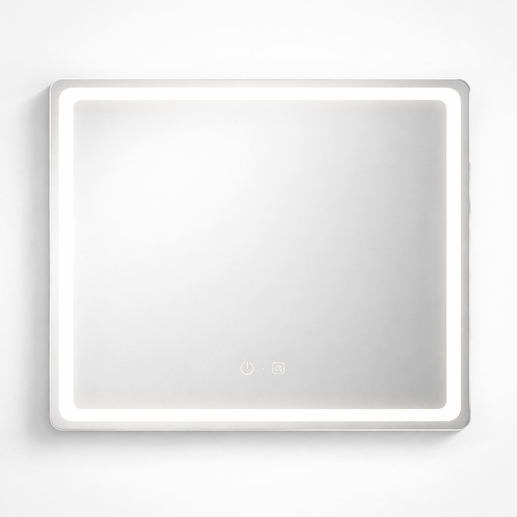 Miroir de salle de bain LED antibuée 60x80 cm avec interrupteur tactile