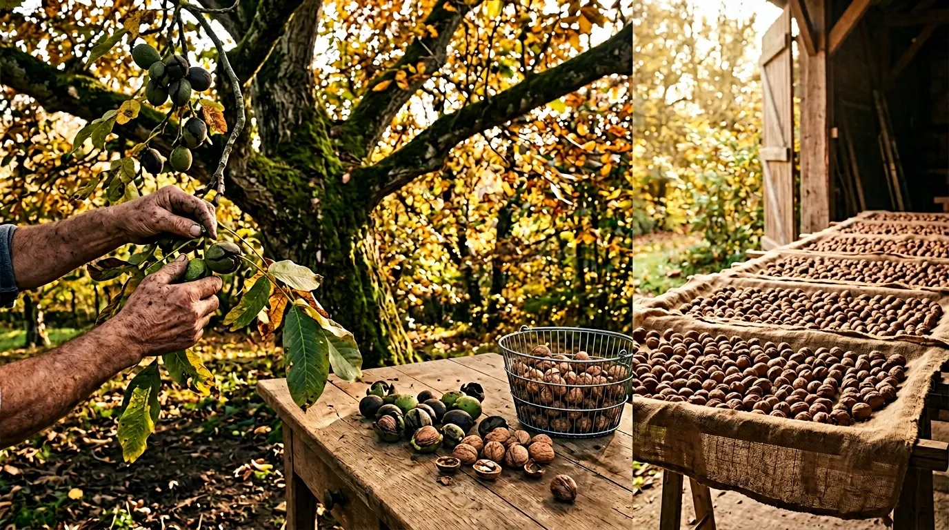 Comment récolter, nettoyer et sécher des noix fraîches : méthode simple