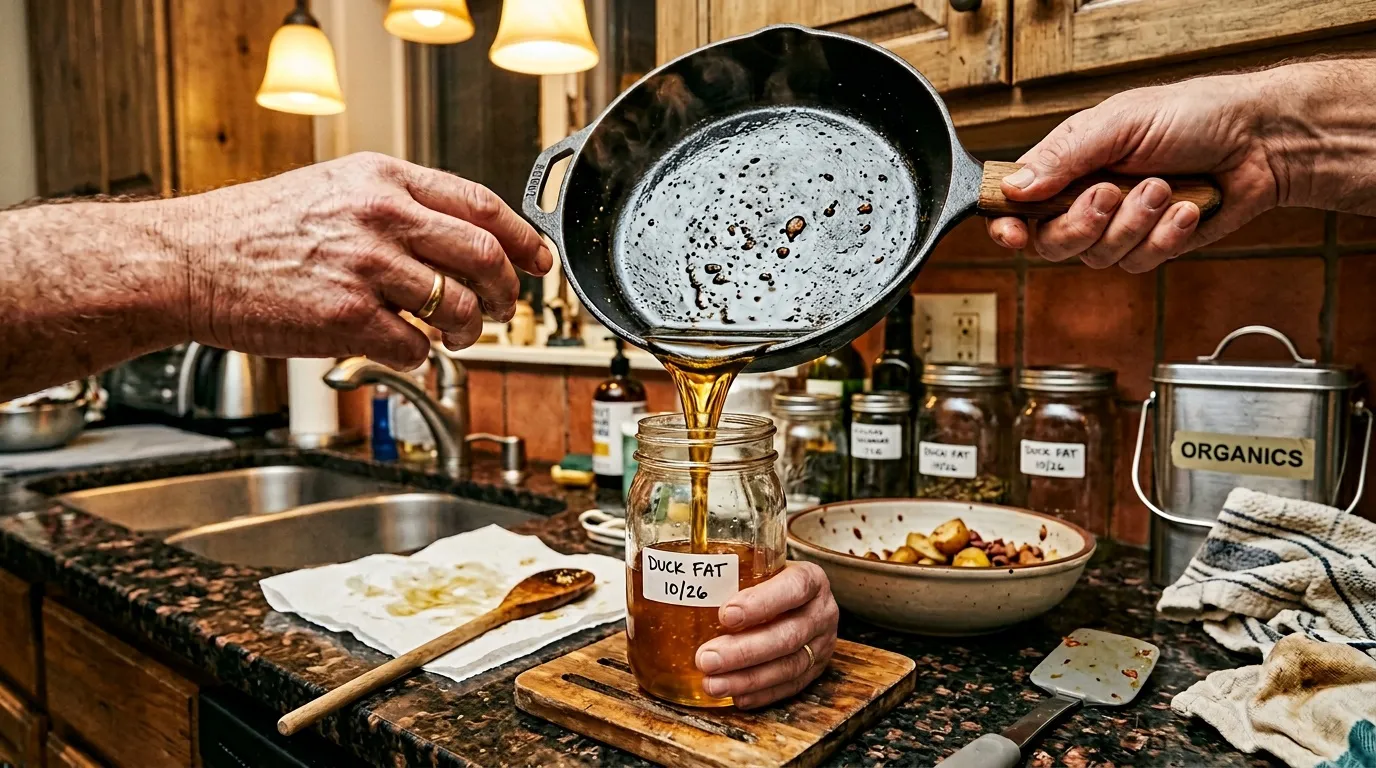 Où jeter la graisse de canard et huiles de friture : surtout pas dans l'évier !
