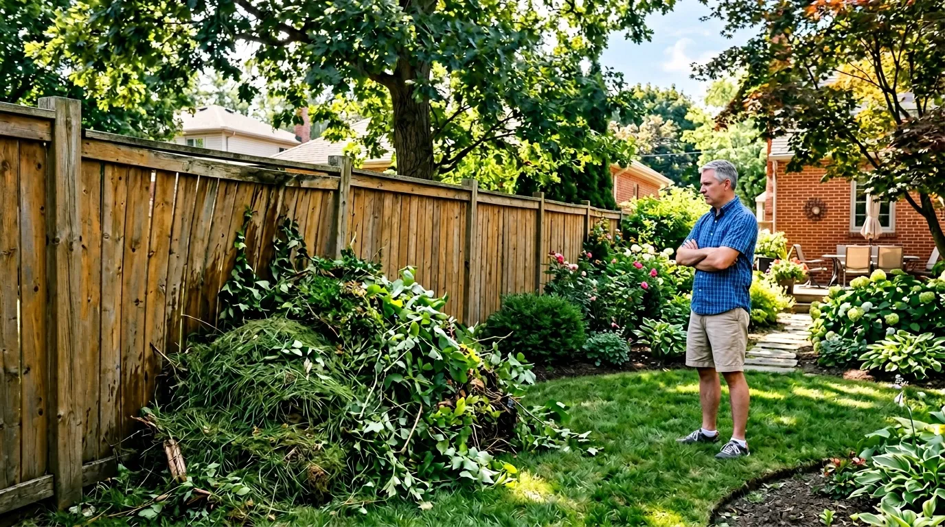 Déchets verts du voisin contre la clôture : que dit la loi ?