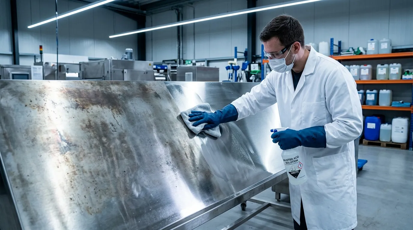 Nettoyage de l'inox à l'acide chlorhydrique : comment l'utiliser sans abîmer ?