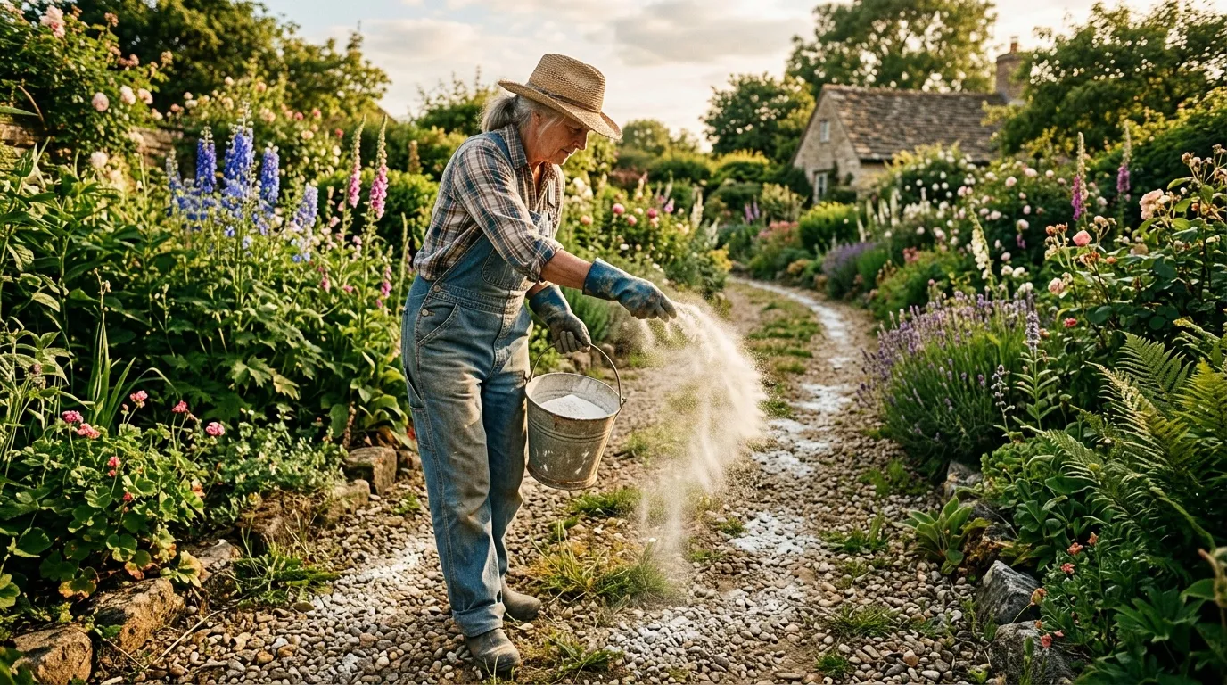 Saupoudrer de la chaux sur le gravier : comment empêcher les mauvaises herbes de pousser ?