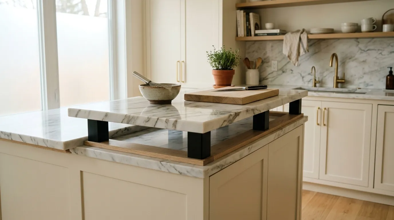 Rehausser un plan de travail de cuisine facilement : solutions simples