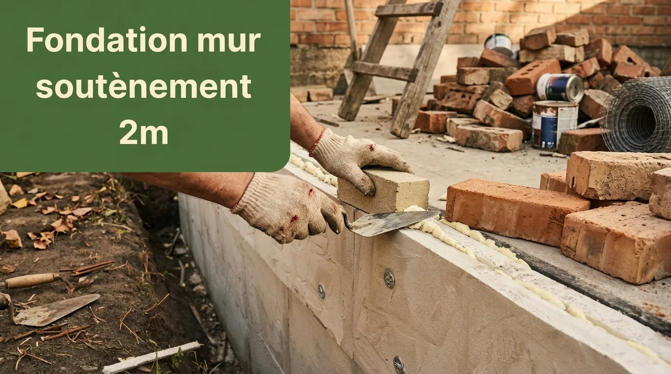 Fondation mur soutènement 2m : dimensions et drainage essentiels