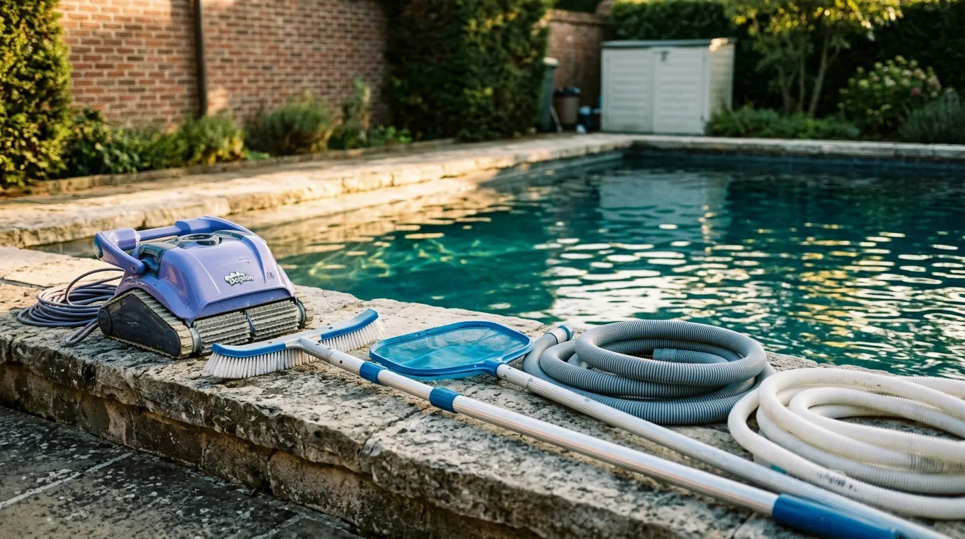 Robot aspirateur piscine et accessoires nettoyage au bord eau