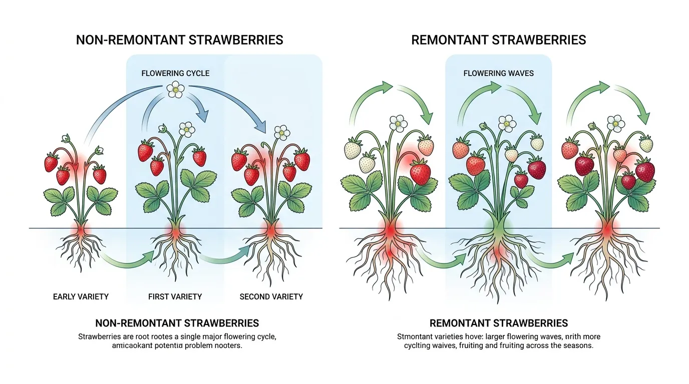 Comparaison des cycles de floraison entre fraises remontantes et non-remontantes