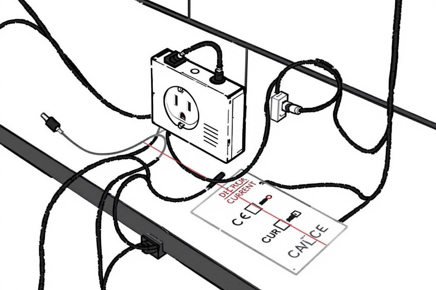 Boîtier électrique avec câbles et tableau de configuration