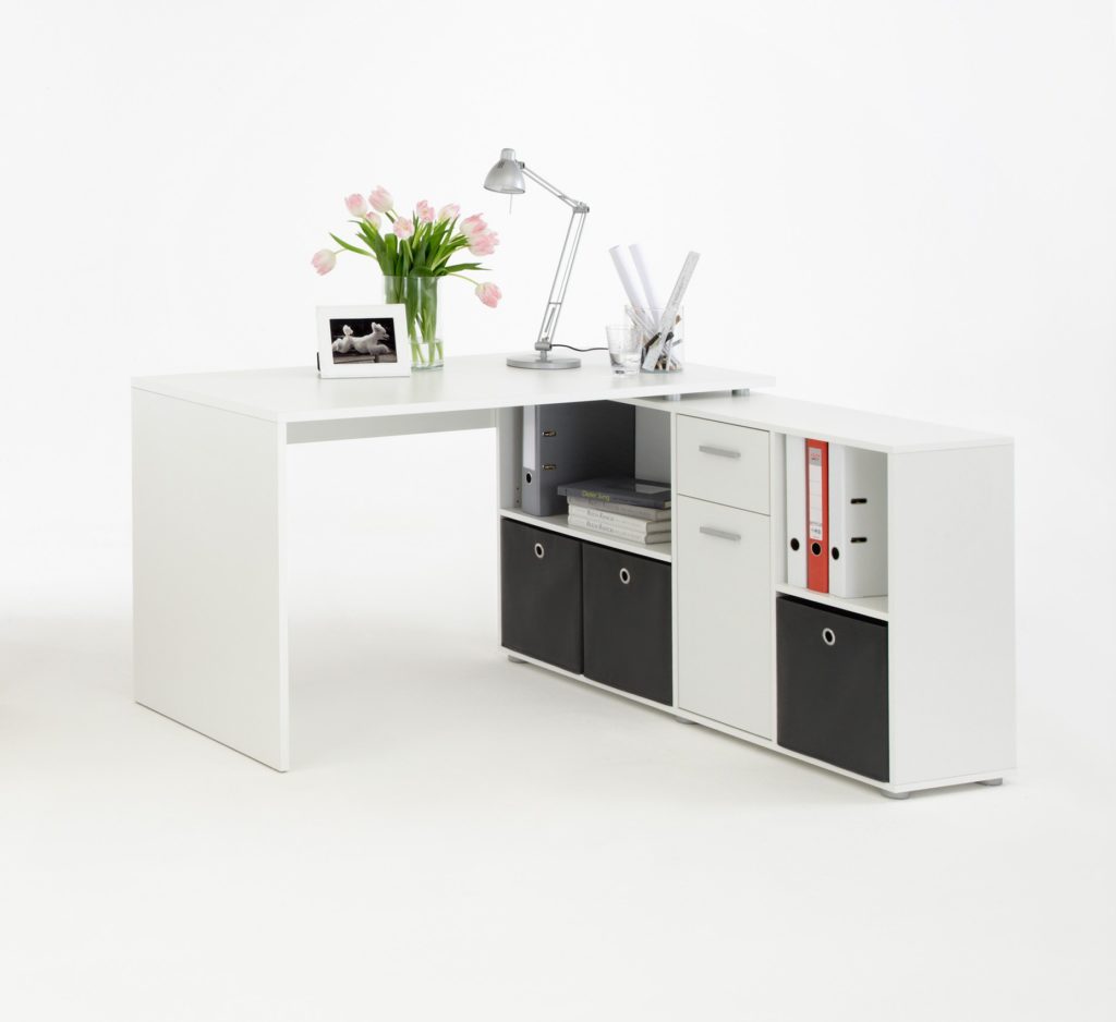 Bureau d'angle blanc tendance et moderne