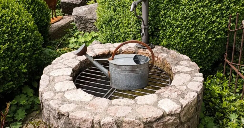 puits dans un jardin