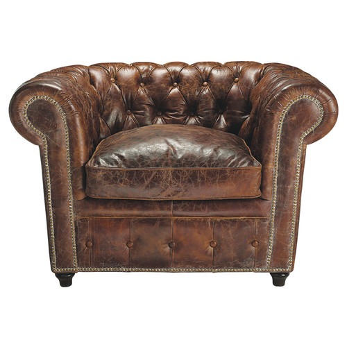 Fauteuil Chesterfield cuir