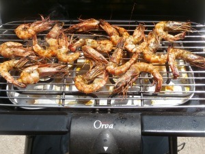 Gambas au barbecue
