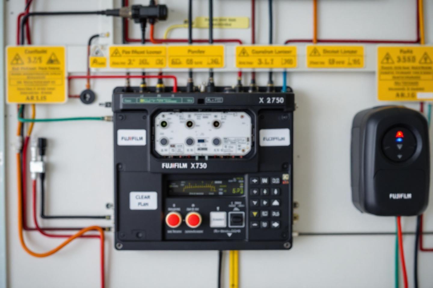 Panneau de contrôle technique avec équipement électronique Fujifilm