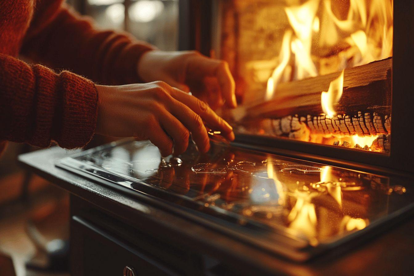 Vitre poêle à bois Invicta - changer verre insert cheminée
